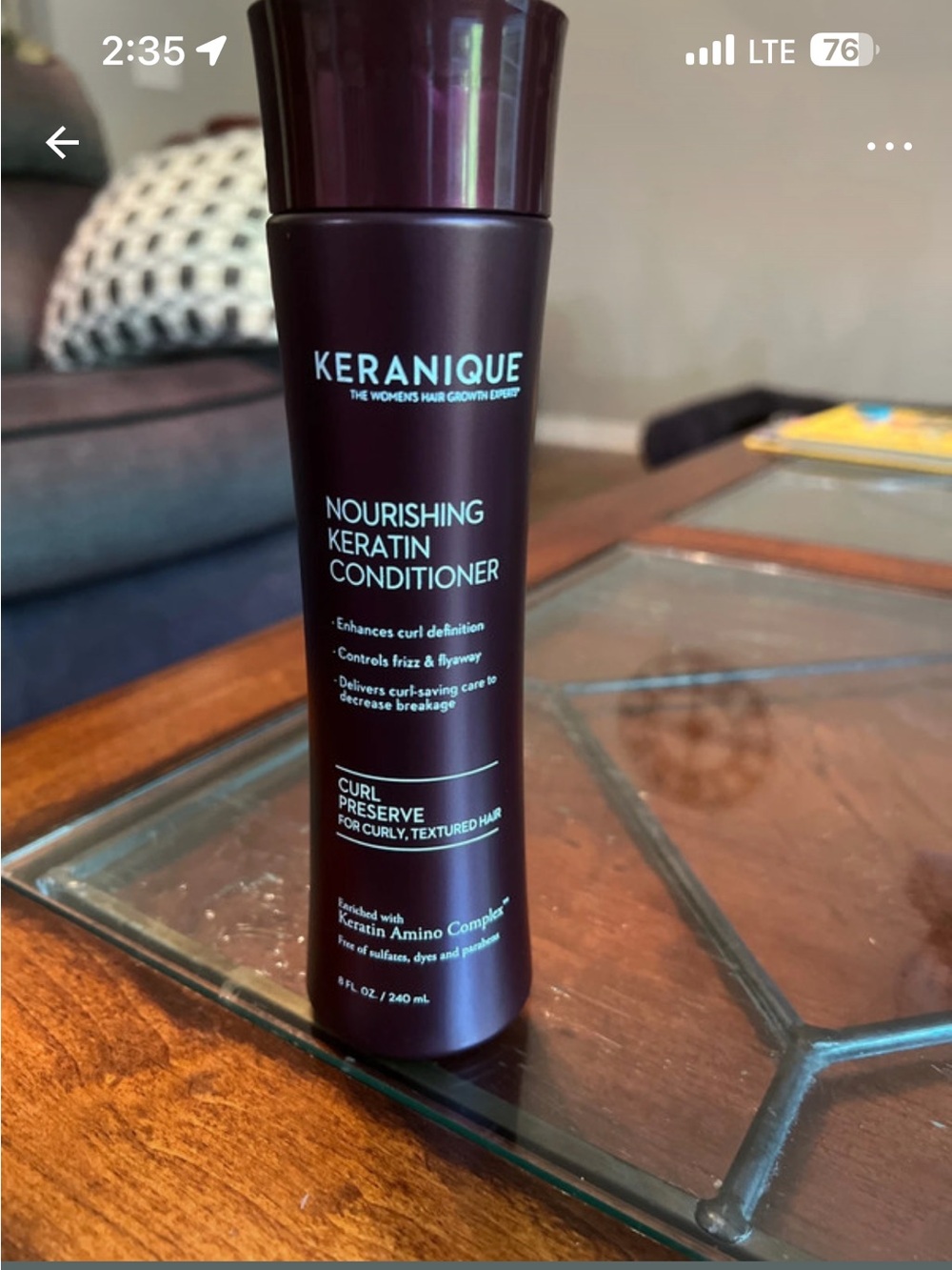 Keranique Nourishing Keratin Conditioner – Deep Brown